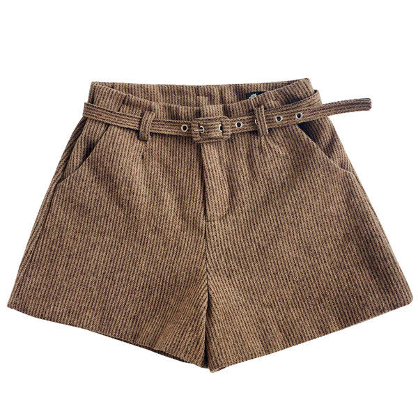 Дамски къси панталони за есента и зимата с висока талия