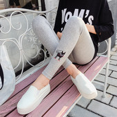 Βαμβακερό κολάν  για έγκυες γυναίκες με κεντήματα σε τρία χρώματα