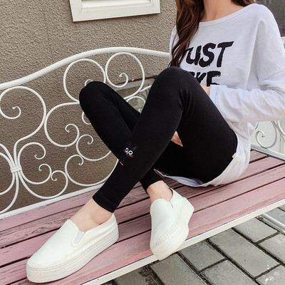 Βαμβακερό κολάν  για έγκυες γυναίκες με κεντήματα σε τρία χρώματα