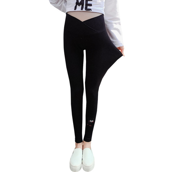 Βαμβακερό κολάν  για έγκυες γυναίκες με κεντήματα σε τρία χρώματα