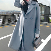 Модерно дамско палто с V-образно деколте дълъг модел в сив цвят