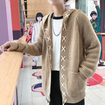 Vestă modernă pentru bărbați cu glugă în două culori