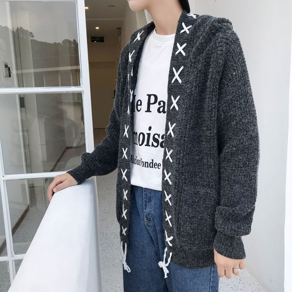 Vestă modernă pentru bărbați cu glugă în două culori