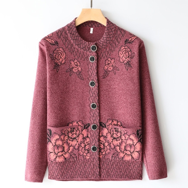 Γυναικεία ζακέτα με φυτικά μοτίβα σε πέντε χρώματα