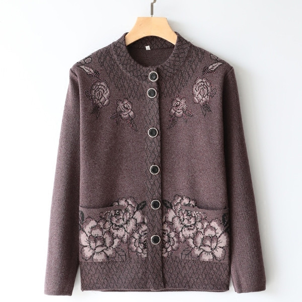 Γυναικεία ζακέτα με φυτικά μοτίβα σε πέντε χρώματα