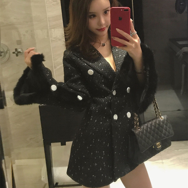 HIT Palton elegant de damă, cu decolteu în V și mâneci largi