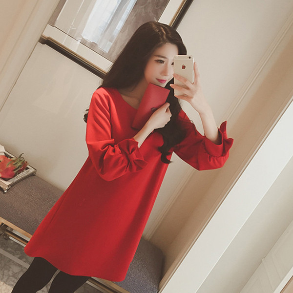 Дълга блуза за бременни жени с панделки в два цвята