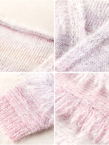 Актуална дамска цветна жилетка с  ресни  