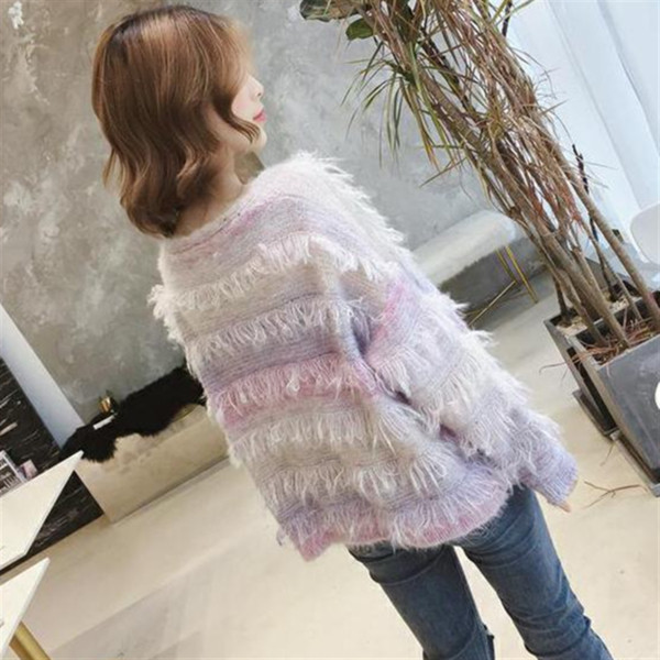 Актуална дамска цветна жилетка с  ресни  