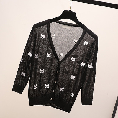 Модерна дамска жилетка с бродерия и V-образно деколте в няколко цвята