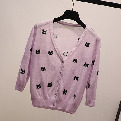 Модерна дамска жилетка с бродерия и V-образно деколте в няколко цвята