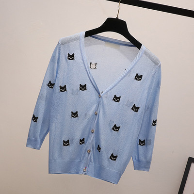 Модерна дамска жилетка с бродерия и V-образно деколте в няколко цвята