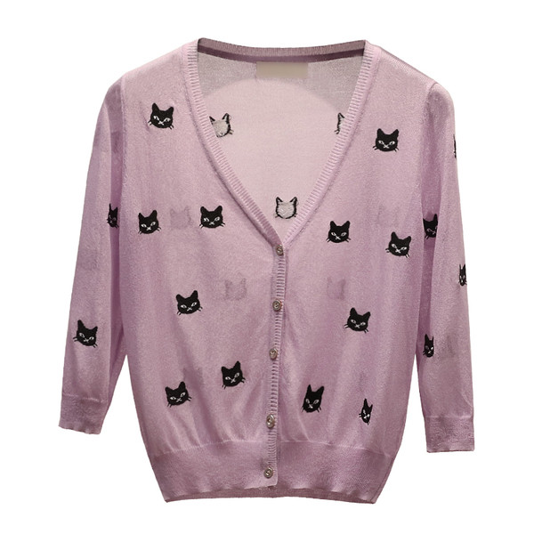 Модерна дамска жилетка с бродерия и V-образно деколте в няколко цвята