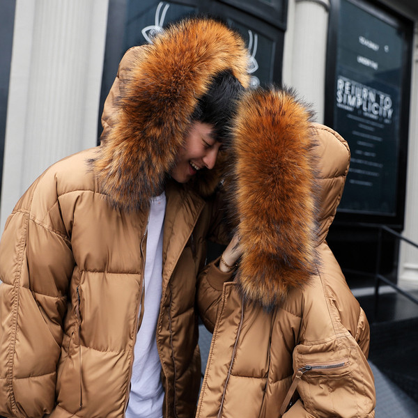 Зимно дамско яке в черен и кафяв цвят