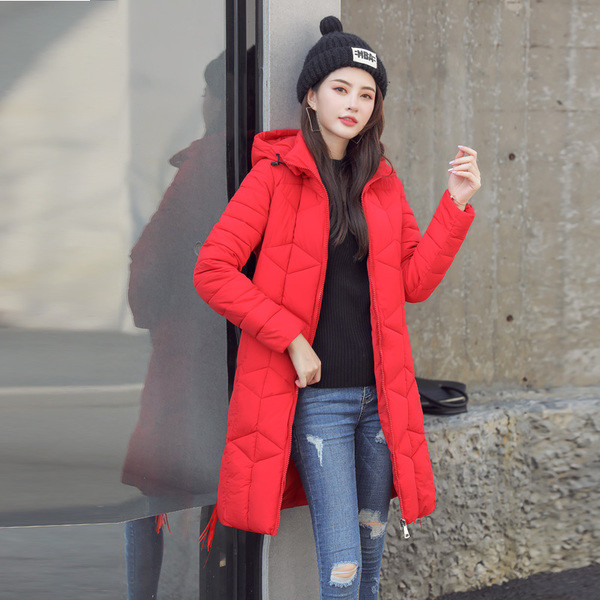 Дълго дамско яке с качулка в няколко цвята