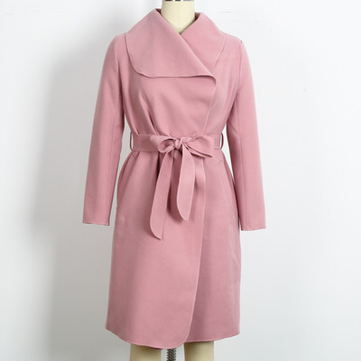 Стилно дамско дълго палто в няколко цвята