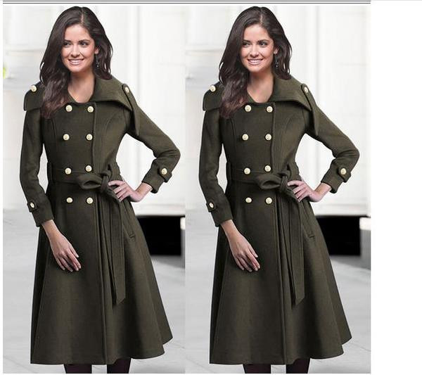 Palton de dama modern cu elemente de nasture croiat model in doua culori