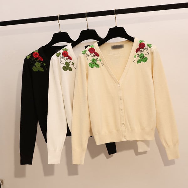 Актуален модел дамска жилетка с бродерия в няколко цвята