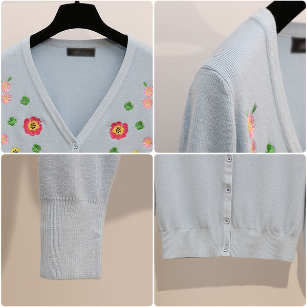 Vesta moderna de dama cu motive florale in cinci culori