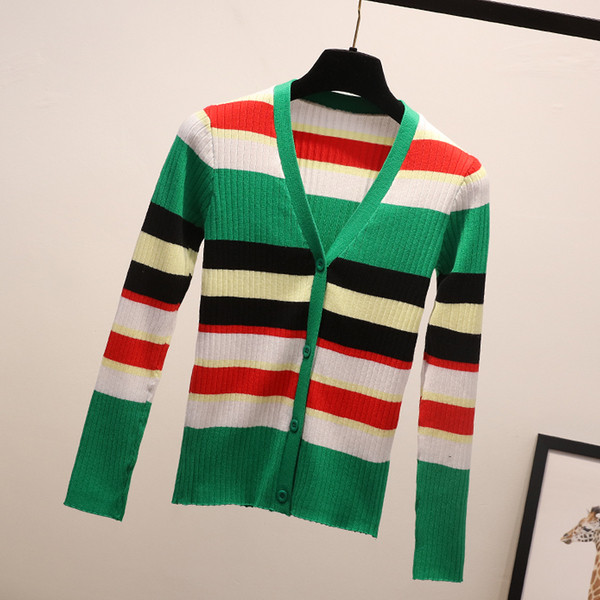 Модерна дамска цветна жилетка с V-образно деколте в три цвята