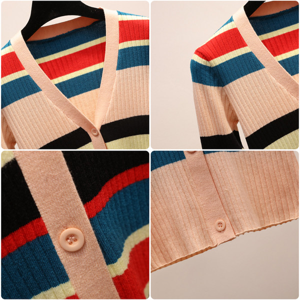 Модерна дамска цветна жилетка с V-образно деколте в три цвята