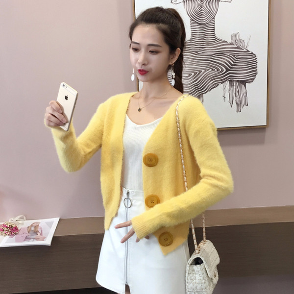 Нов модел дамска мека жилетка в жълт и син цвят