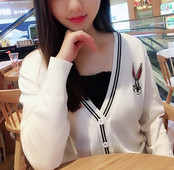 Cardigan de dama elegant cu broderie si decolteu in V in mai multe culori