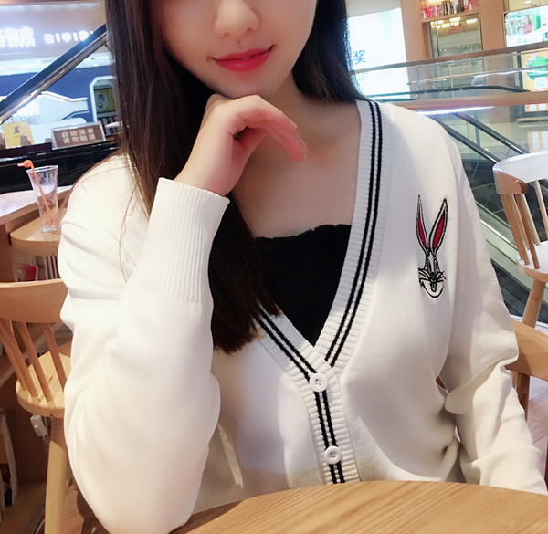 Cardigan de dama elegant cu broderie si decolteu in V in mai multe culori