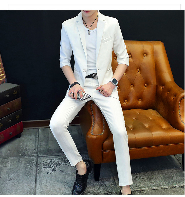 Мъжки костюм в четири цвята от две части - сако и панталон