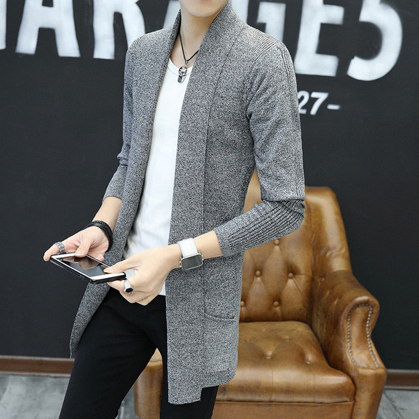 Moдерна мъжка дълга жилетка с джобове