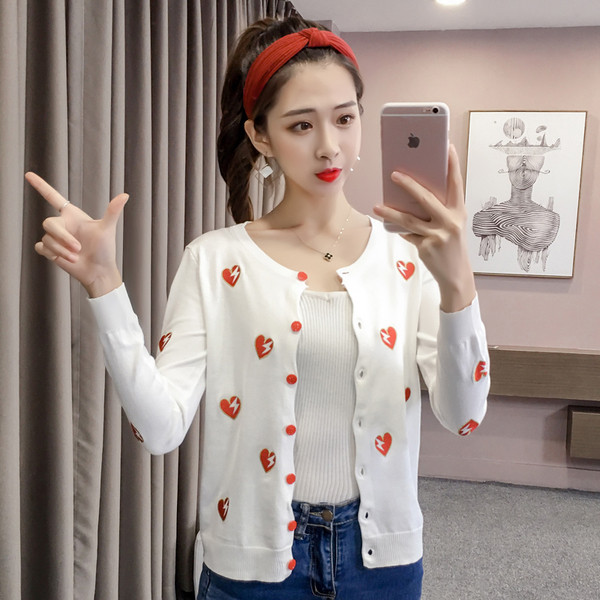 Cardigan de dama model nou cu broderie in alb si negru