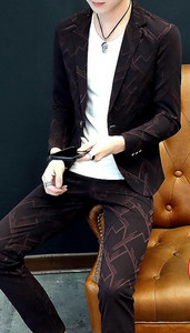 Мъжки костюм в три цвята от две части - Slim модел