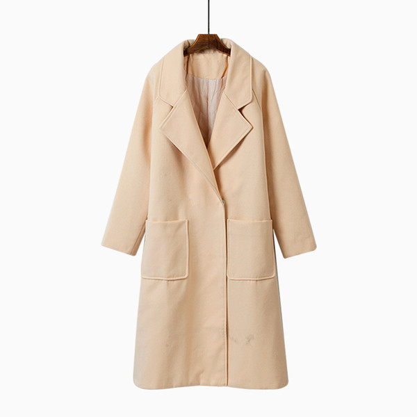 Ежедневно дамско палто дълъг модел с джобове в два цвята 