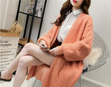 Vesta lunga de dama cu decolteu in V in mai multe culori