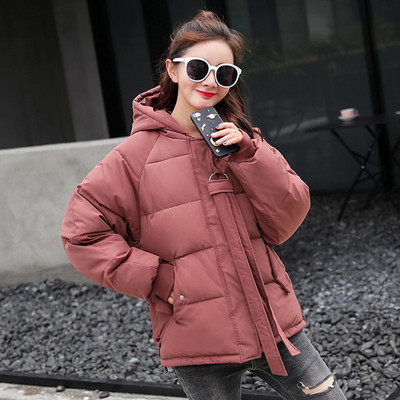 Γυναικείο μπουφάν με κουκούλα και μεταλλικά κουμπιά σε πέντε χρώματα