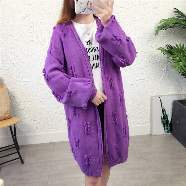 Дълга дамска жилетка с V-образно деколте в шест цвята