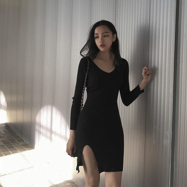 Модерна дамска рокля в два цвята