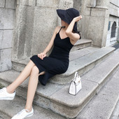 Стилна дамска рокля в три цвята