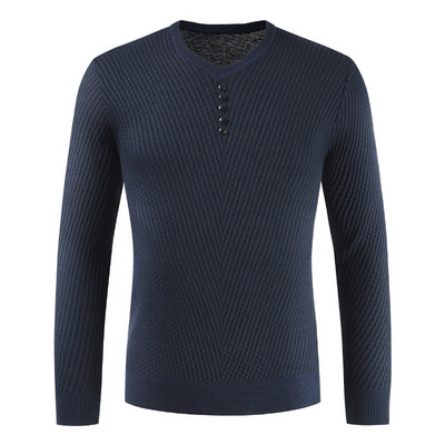 Мъжки тънък пуловер с V-образно деколте и копчета в четири цвята