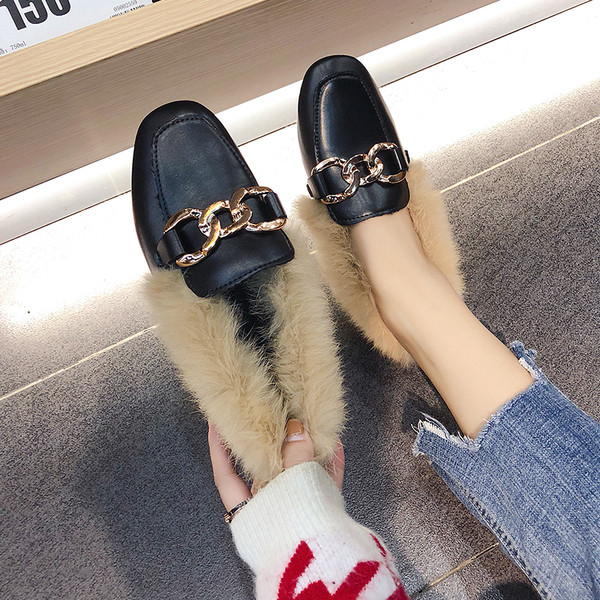 Mocasini moderni de dama cu decor metalic si puf in doua culori