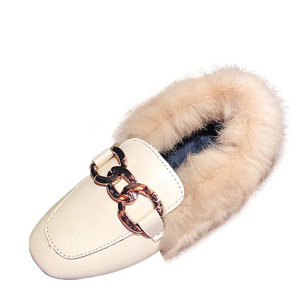 Mocasini moderni de dama cu decor metalic si puf in doua culori