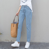 Дамски дънки в светъл цвят - стандартна талия