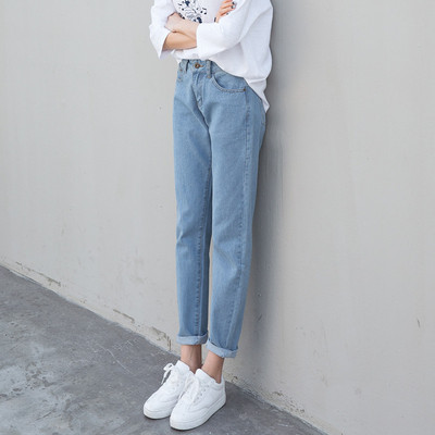 Дамски дънки в светъл цвят - стандартна талия