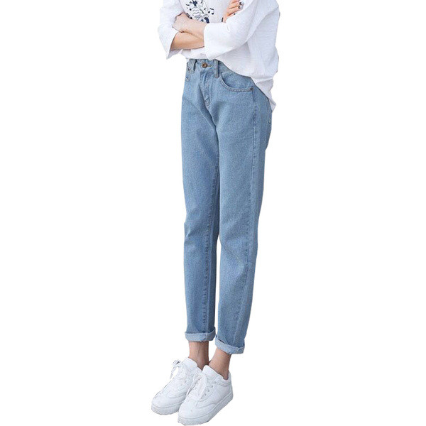 Дамски дънки в светъл цвят - стандартна талия