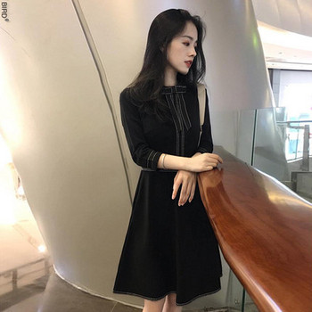 Модерна дамска рокля в черен цвят