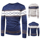 Pulover modern pentru bărbați în gri și albastru