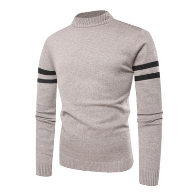 Pulover pentru bărbați cu guler înalt și margine închisă în două culori