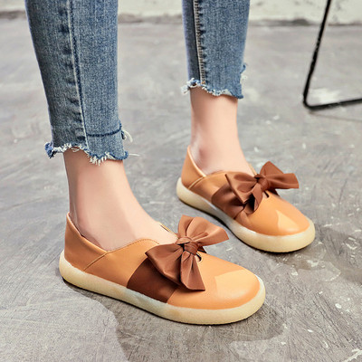 Mocasini moderni de dama cu panglica in trei culori