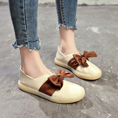 Mocasini moderni de dama cu panglica in trei culori