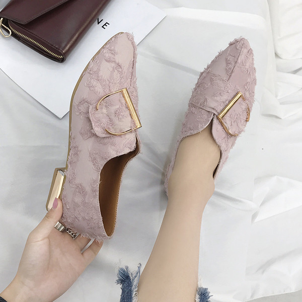 Model nou de mocasini de dama cu catarama metalica in doua culori